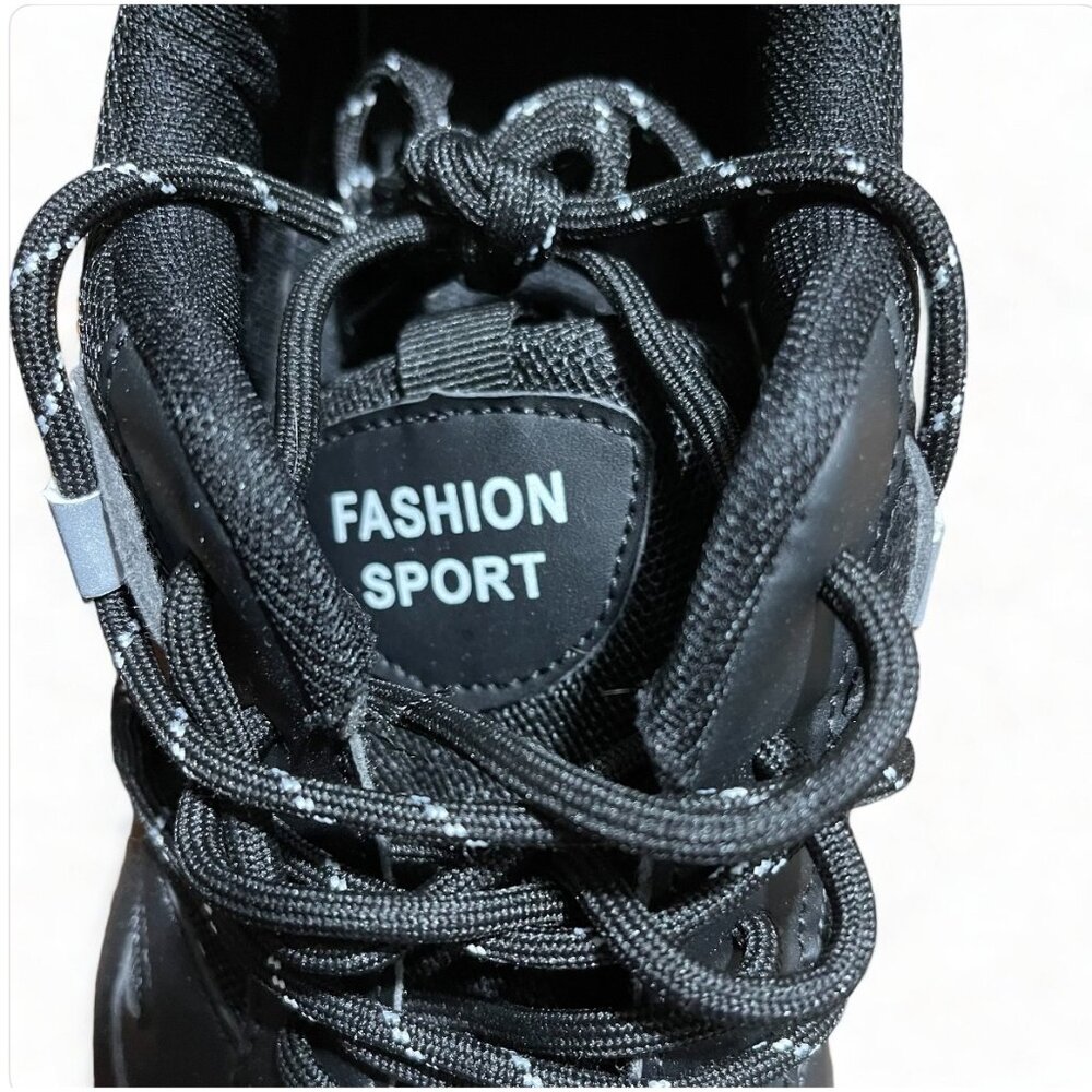 Fashion Sport Men's Athletic Black & Gray Sport Sneakers, Size 12, New - Picture 8 of 9
